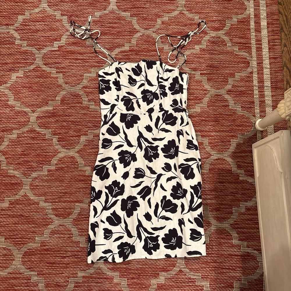 Floral Black and White Dress